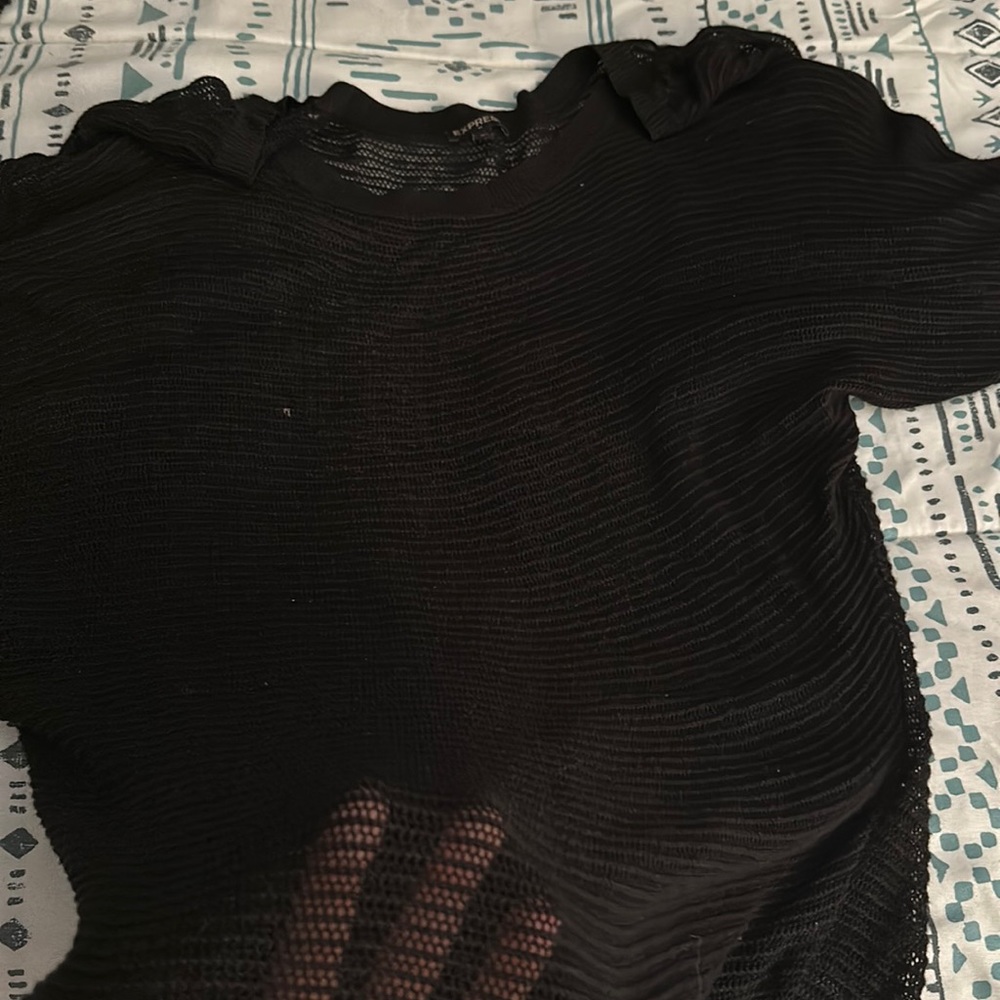 Express see through black shirt , can fit an xl possibly